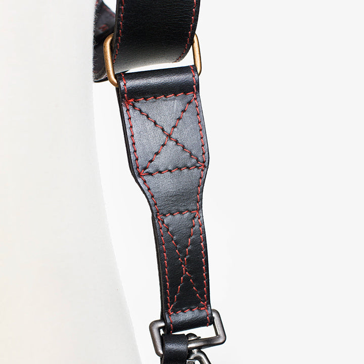 Tokyo #501 - Black & Red dual leather camera strap