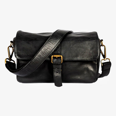 Sac à dos appareil photo en cuir noir Paris