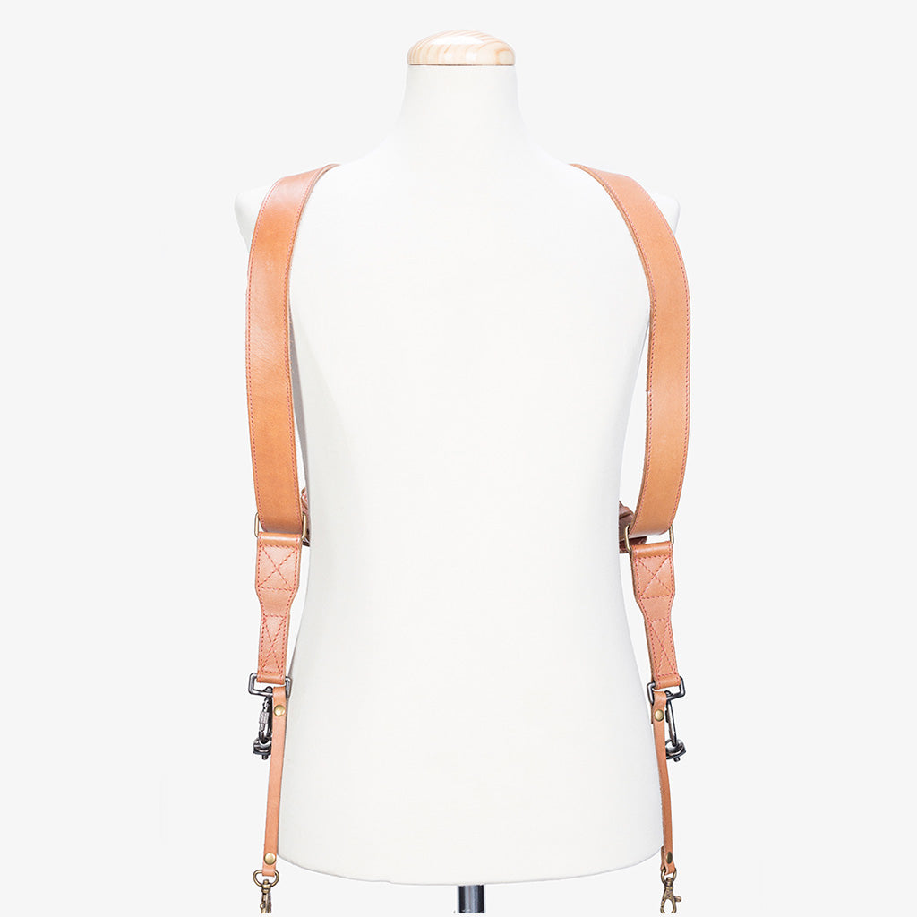 Tokyo #503 - Tanned & Red dual leather camera strap