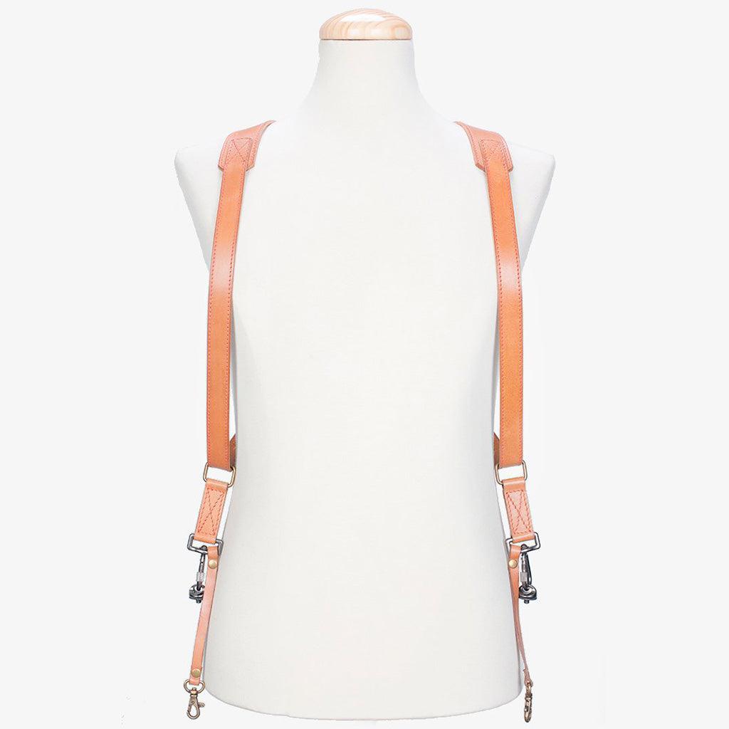 Tokyo #703 - Tanned & Red dual leather camera strap