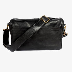 París Black Leather Camera Bag
