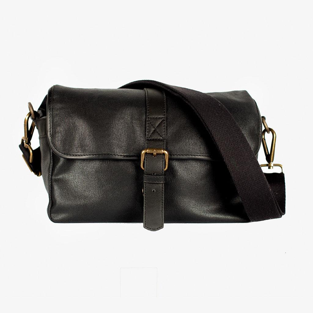 París Black Waxed Canvas Camera Bag