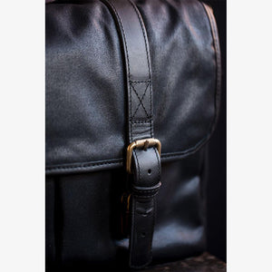 Roma Black Waxed Canvas Camera Bag