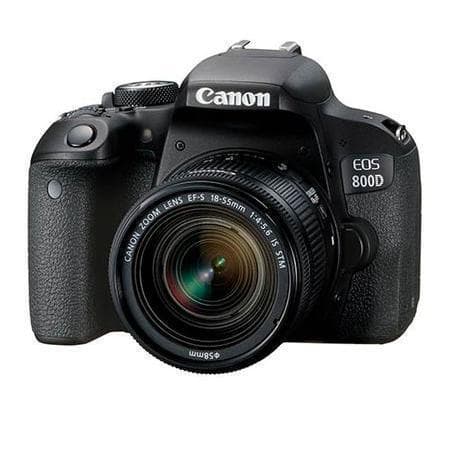 EOS 800D SLR - Black + Canon Canon EF-S 18-55 mm f/4-5.6 IS STM f/4-5.6  · main image