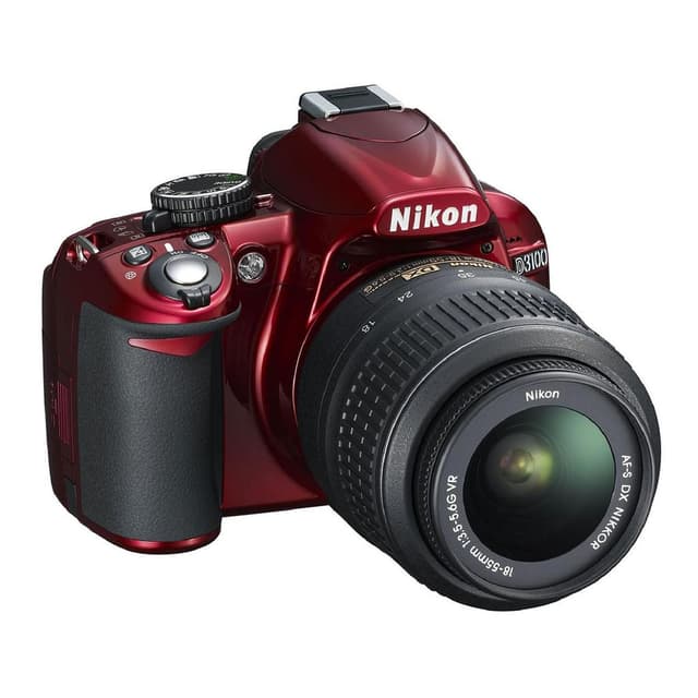 Réflex D3100 - Rojo + Nikon AF-S DX Nikkor 18-55mm f/3.5-5.6G VR f/3.5-5.6