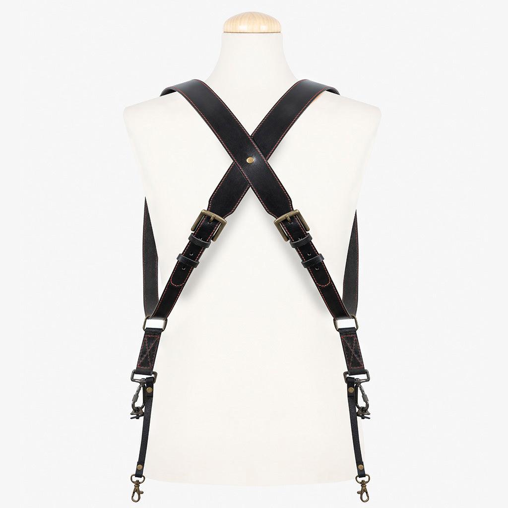 Tokyo #701 - Black & Red dual leather camera strap