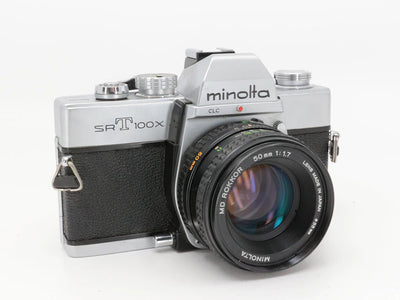 Minolta SrT100x - Appareil Photo Argentique 35mm avec Objectif 50mm MD 1.7 | Appareil Analogique Vintage | Minolta